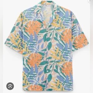 Zara Men’s Printed Knit Shirt. Size Medium. Multicolour.
